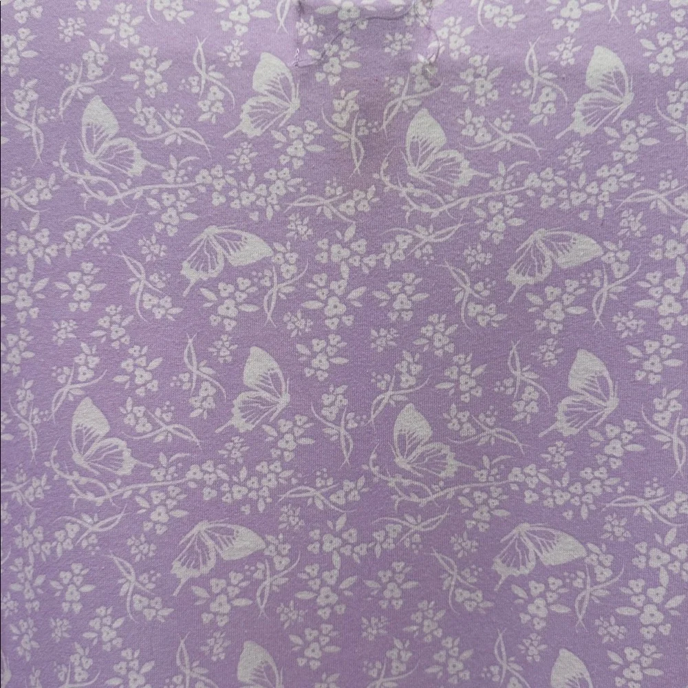Sophia René Rofé Lavender Floral and Butterfly Short Nightgown Dress Size Medium